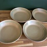 4 deep stoneware plates from Sarreguemines, Chaumière model