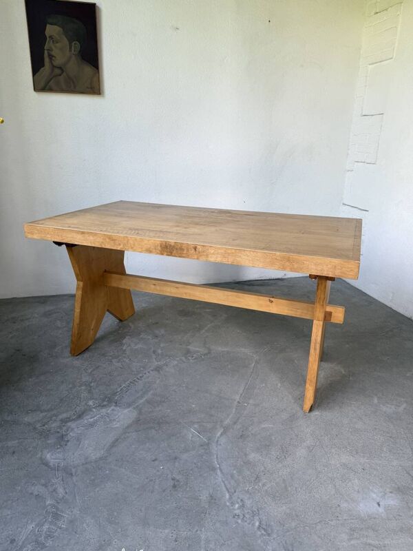 Table, mobilier de montagne en hêtre, 1950