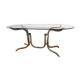 Vintage table in smoky glass chrome metal footing