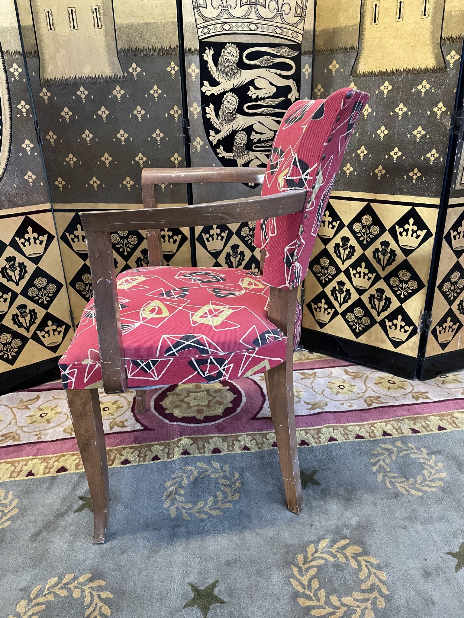 Suite of 4 armchairs bridges Art Deco style