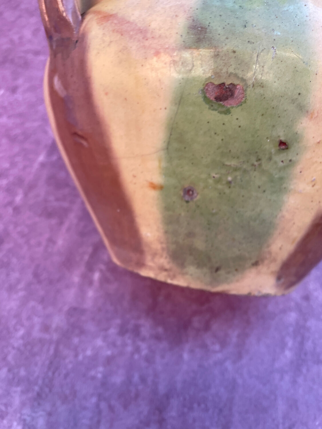 Old terracotta flower pot varnished