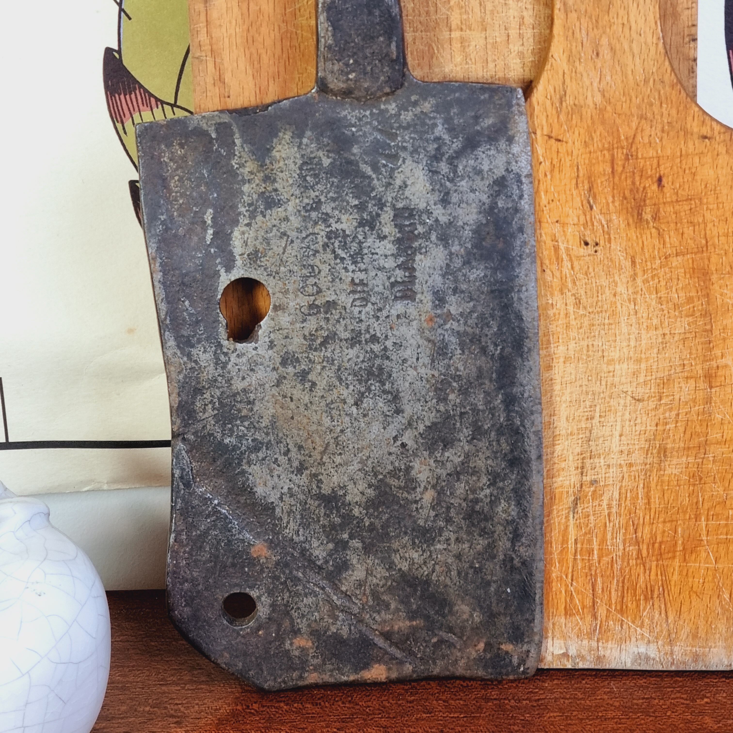 Old stamped butcher leaf