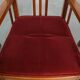 Ensemble de 4 chaises de salle à manger Art Nouveau / Jugendstil avec revêtement rouge