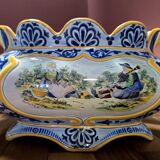 Henriot Quimper: large painted faience planter