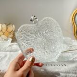 Vintage glass apple dessert set – 1 salad bowl + 5 bowls