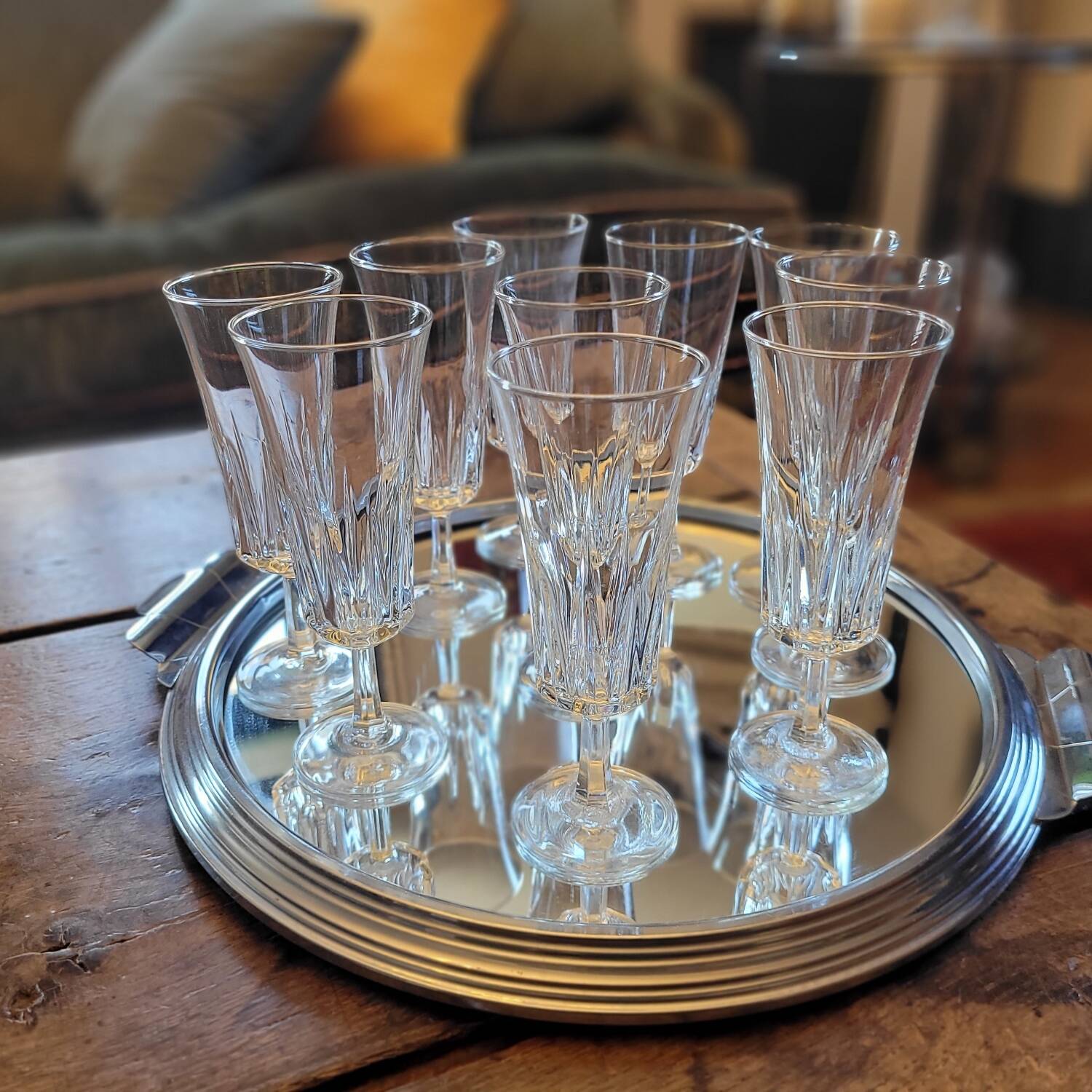 70's Glass Champagne Flutes