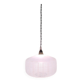 Vintage white striped glass checkered suspension globe