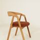 Set of 6 Dining Chairs – Natural Oak & Terracota Upholstery