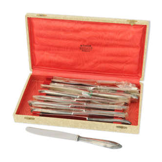 12 orbrille silver metal knives