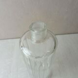 Ancient bohemian crystal carafe, flat coasts décor, from Czechoslovakia