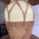 Lamp in rattan and ceramic vintage 1970