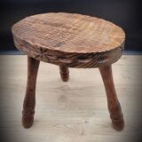 Oval tripod stool worked