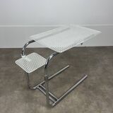 "L'Adap-Table" modular serving trolley in perforated metal and chrome