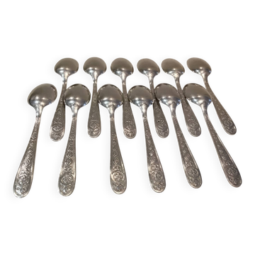 12 silver-plated metal teaspoons by Christofle Villeroy