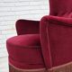 1970s, Danish highback armchair, red furniture velour, beech wood.