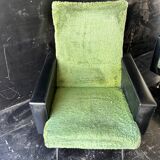 Vintage 70s green moumoute sofa and armchair