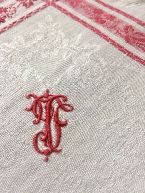 Damask and monogrammed cloth