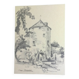 Drawing by Roger Chapelet “Tour Montaigne”
