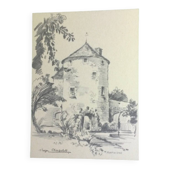 Drawing by Roger Chapelet “Tour Montaigne”