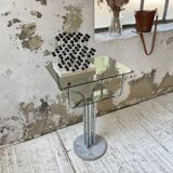 80s glass and marble console