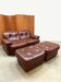 Vintage Italian design leather two-seater sofa Vavassori Monza 1970