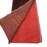 Traditional small vintage red wool persian rug handmade oriental area rug - 67x138cm