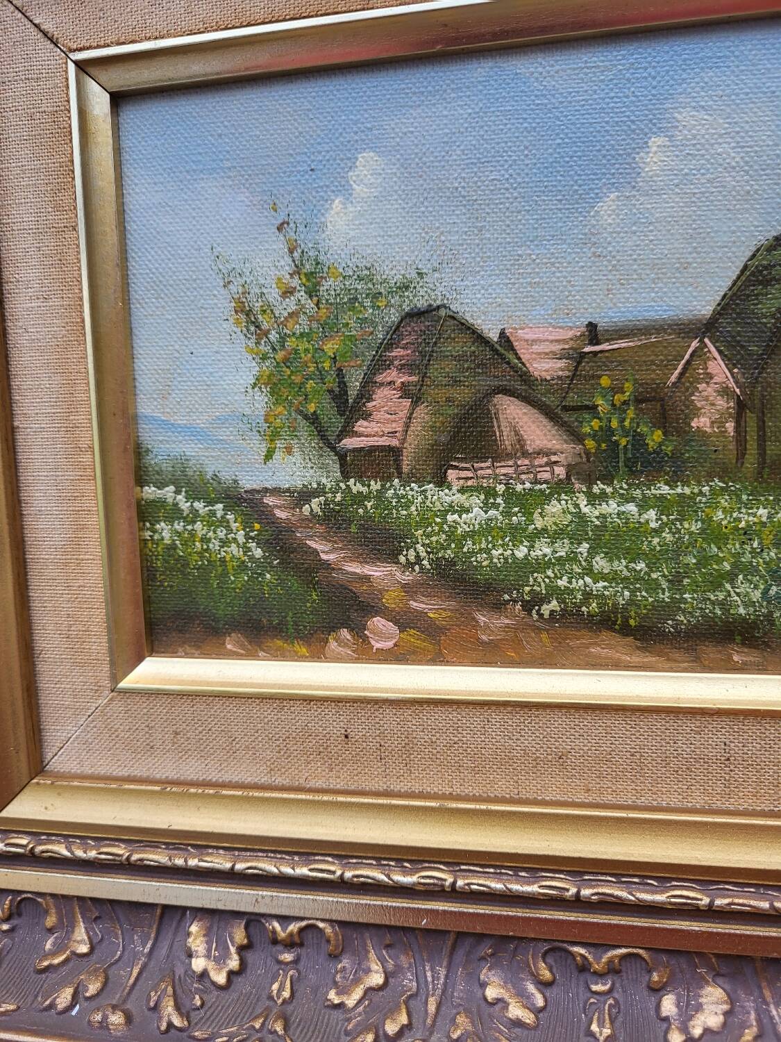 Vintage canvas painting