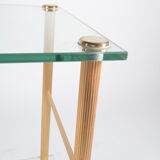 Selette en verre et laiton doré