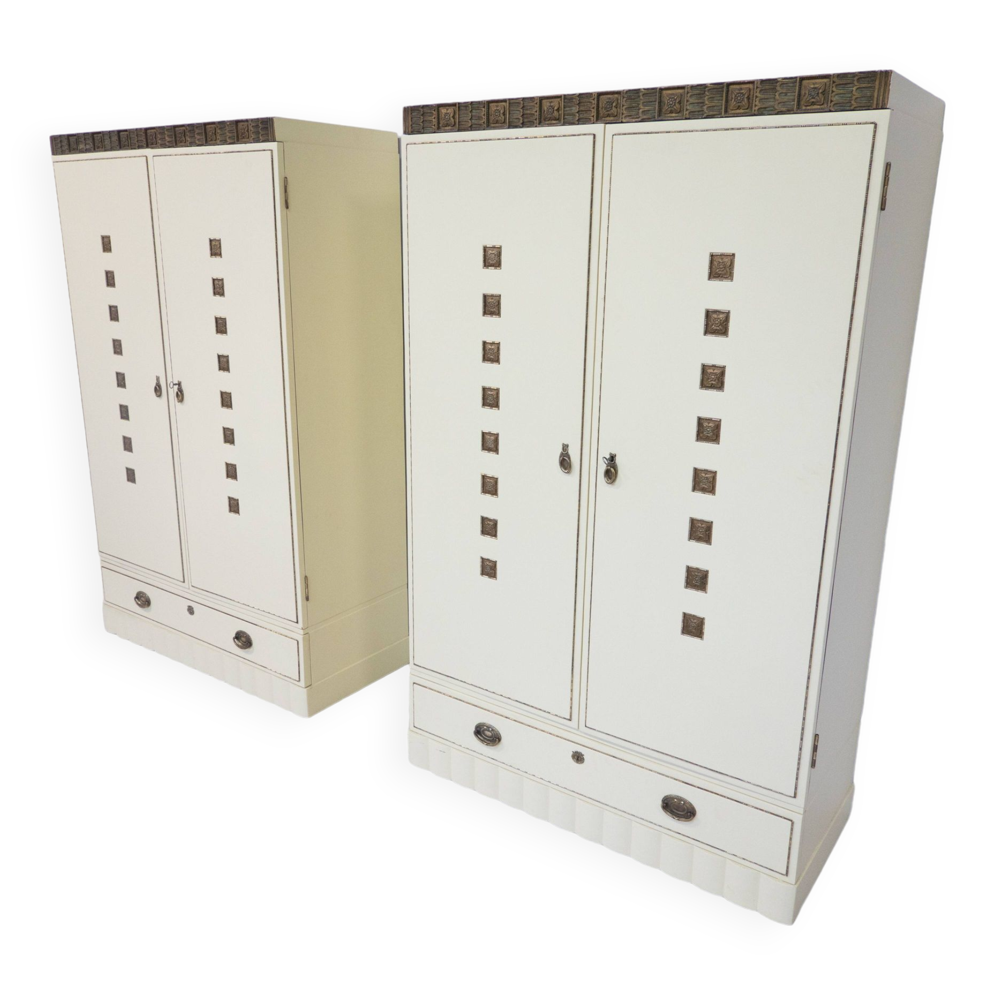 Pair of Wardrobes, Austro Hungarian, Viennese secession style, 1900s