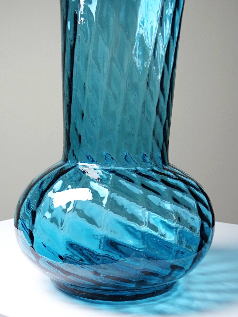 Antique turquoise art nouveau blown glass vase