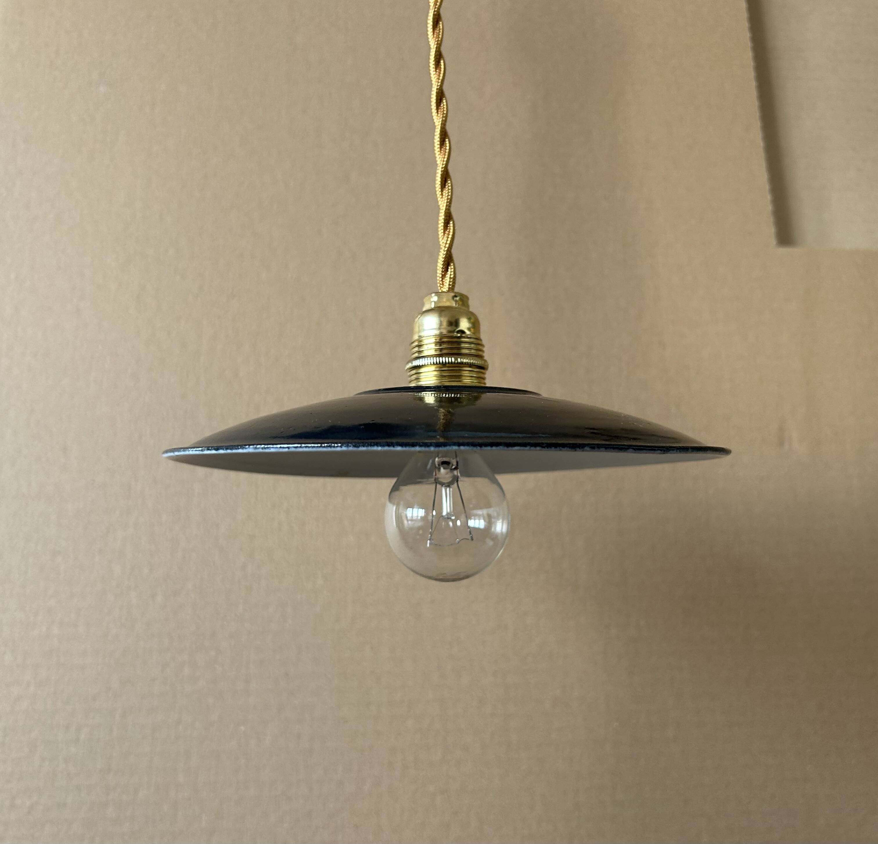 Old black industrial suspension D19.5cm
