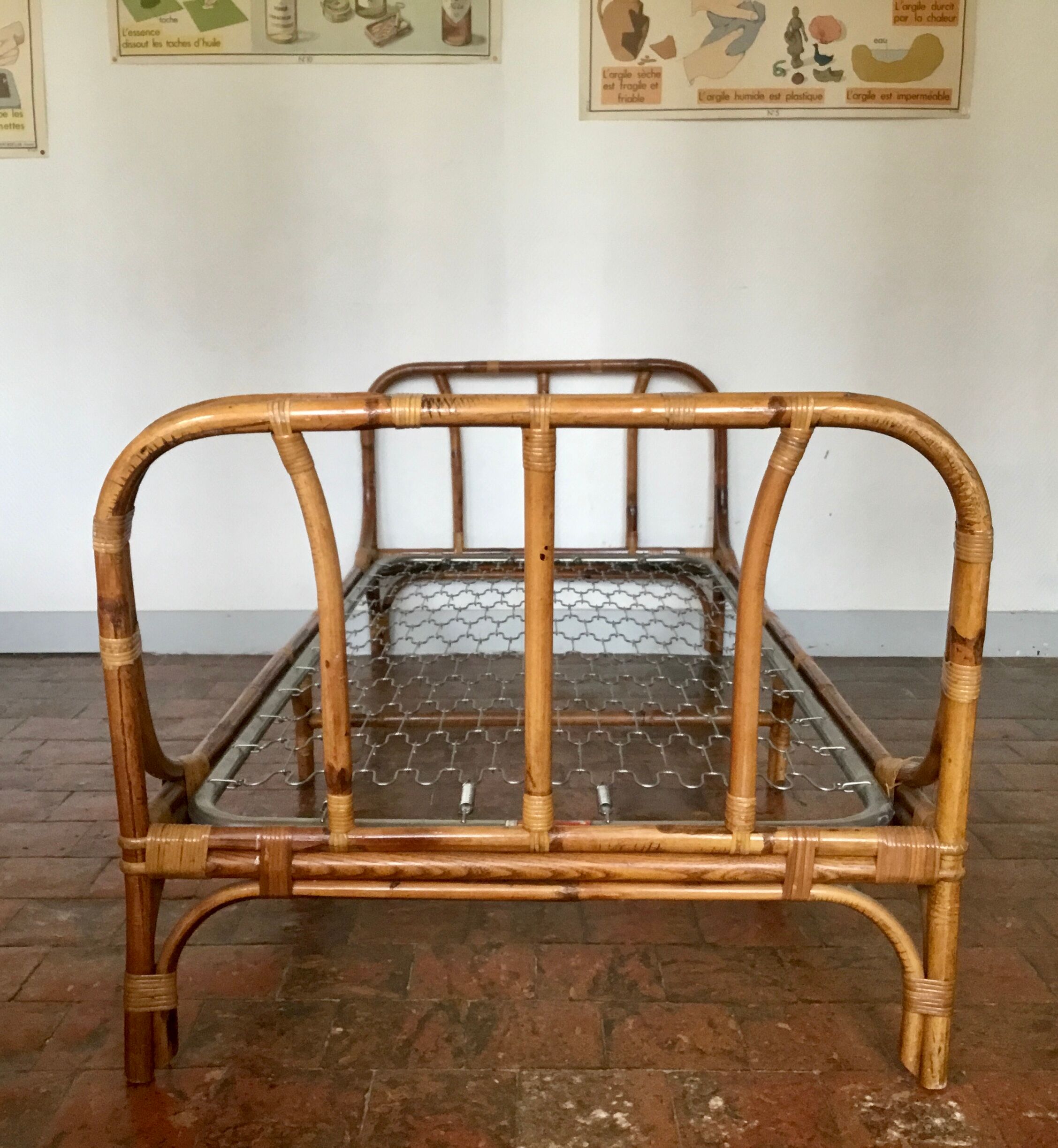 Vintage rattan bed
