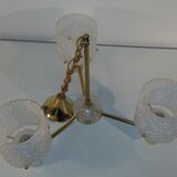 Lustre 3 feux globes perspex vintage
