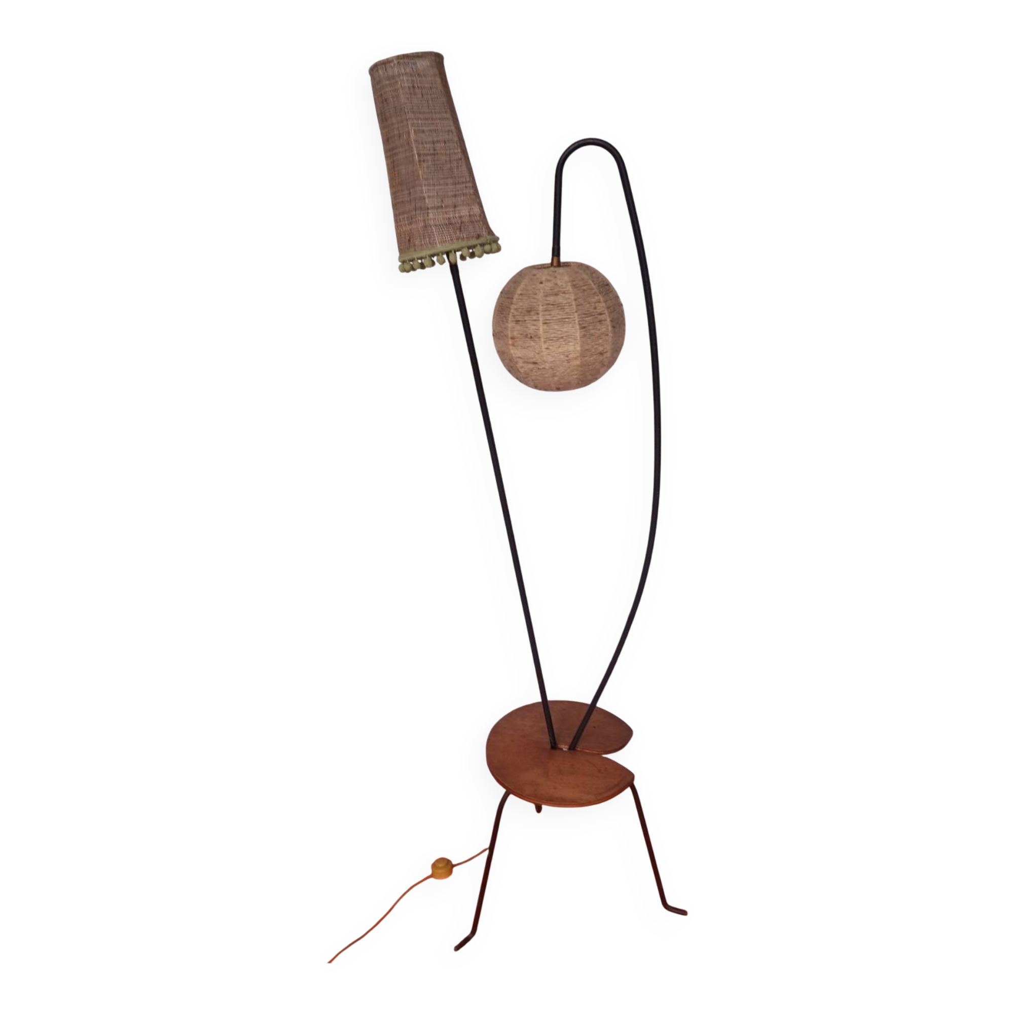 Lampadaire à deux lumières vintage années 50/60