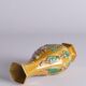 Chinese Yellow Glazed Hexagonal Relief Porcelain Vase with Prunus Motif