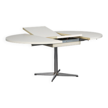 Table à manger ronde extensible par Pastoe, Pays-Bas, années 1970