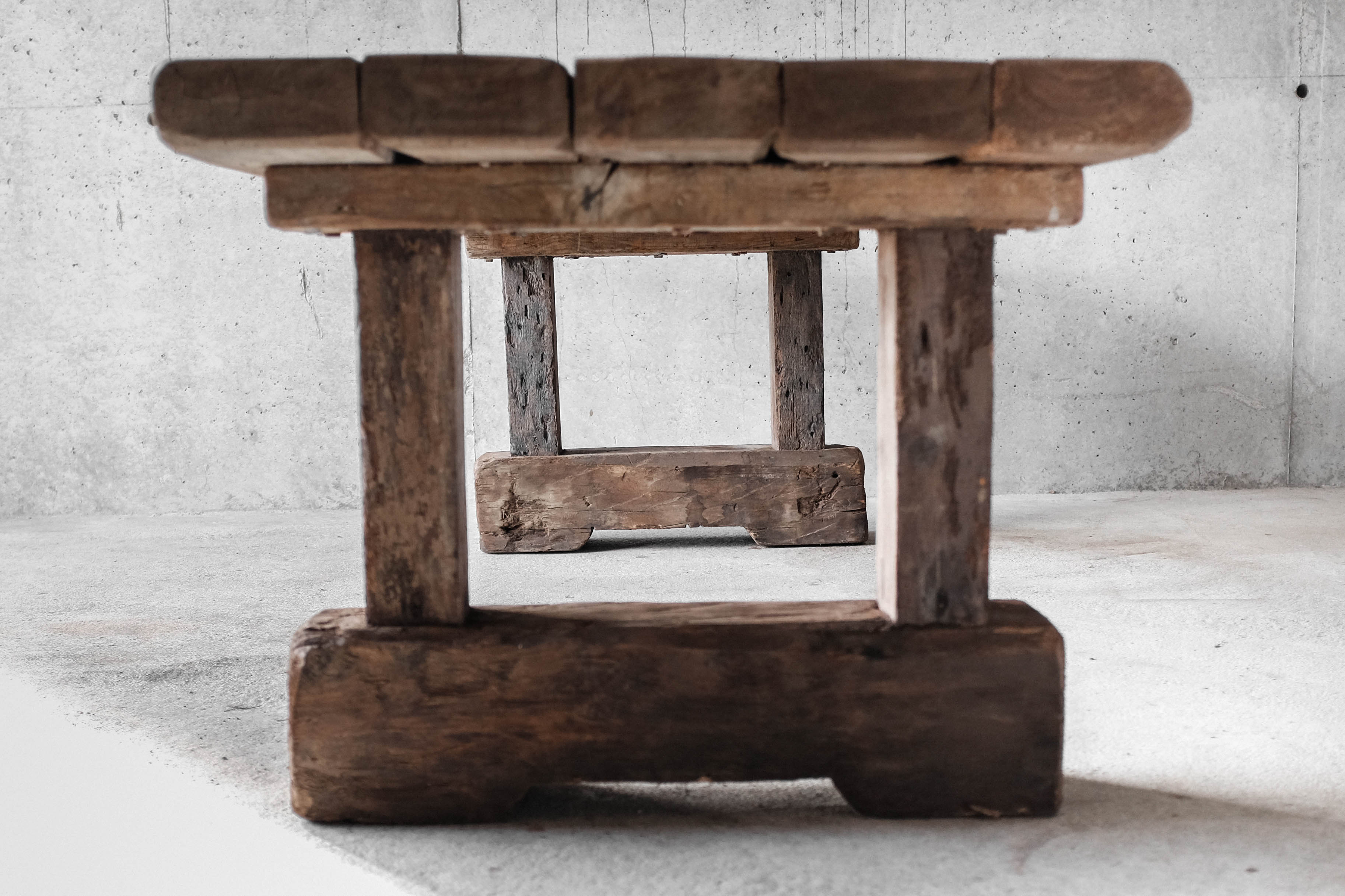 Primitive dining table, solid wood