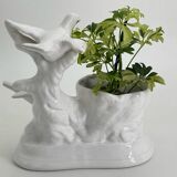 Vintage white porcelain dove planter