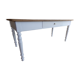 Old farm table turned feet