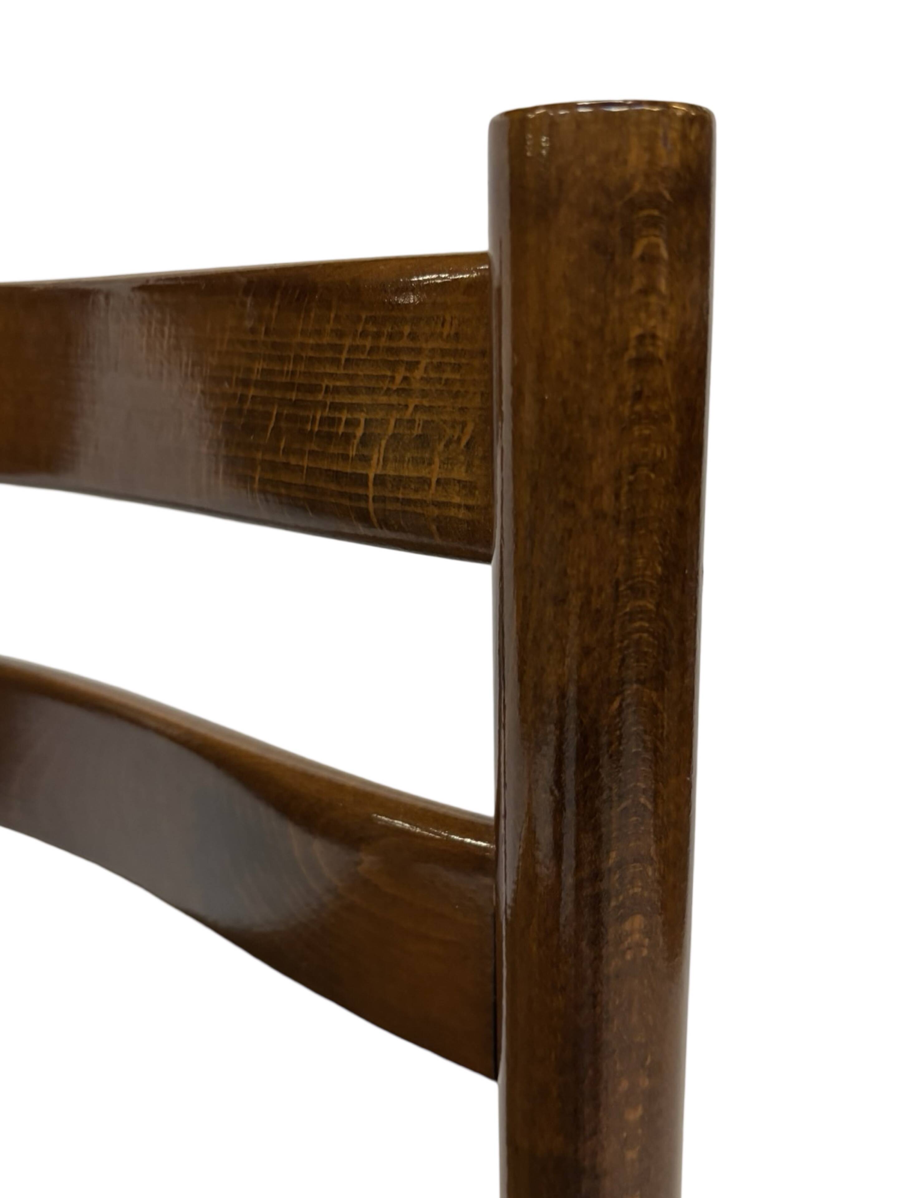 Vintage chair from the 70s minimalist design in wood and paper cord