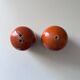 Salière et poivrier en grès orange