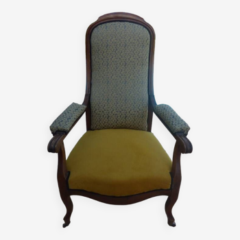 *Louis Philippe style Voltaire armchair in quality wood weathered by time - the backrest and l
