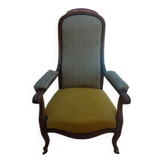 *Louis Philippe style Voltaire armchair in quality wood weathered by time - the backrest and l