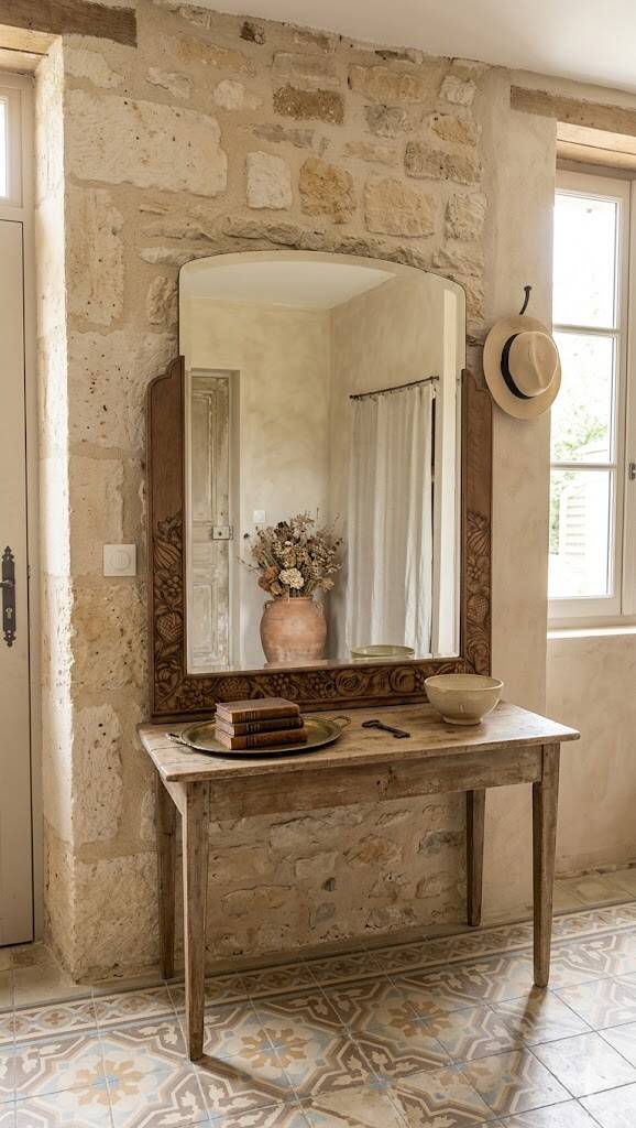 Very large bevelled Art Deco mirror.