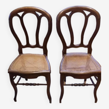 2 chaises cannées Louis Philippe