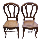 2 chaises cannées Louis Philippe