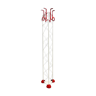 Modern white and red metal coat hanger, Italy 1980s