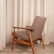 Scandinavian armchair in natural wool by H.Lis