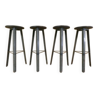 4 tabourets de bar bistrot loft vintage