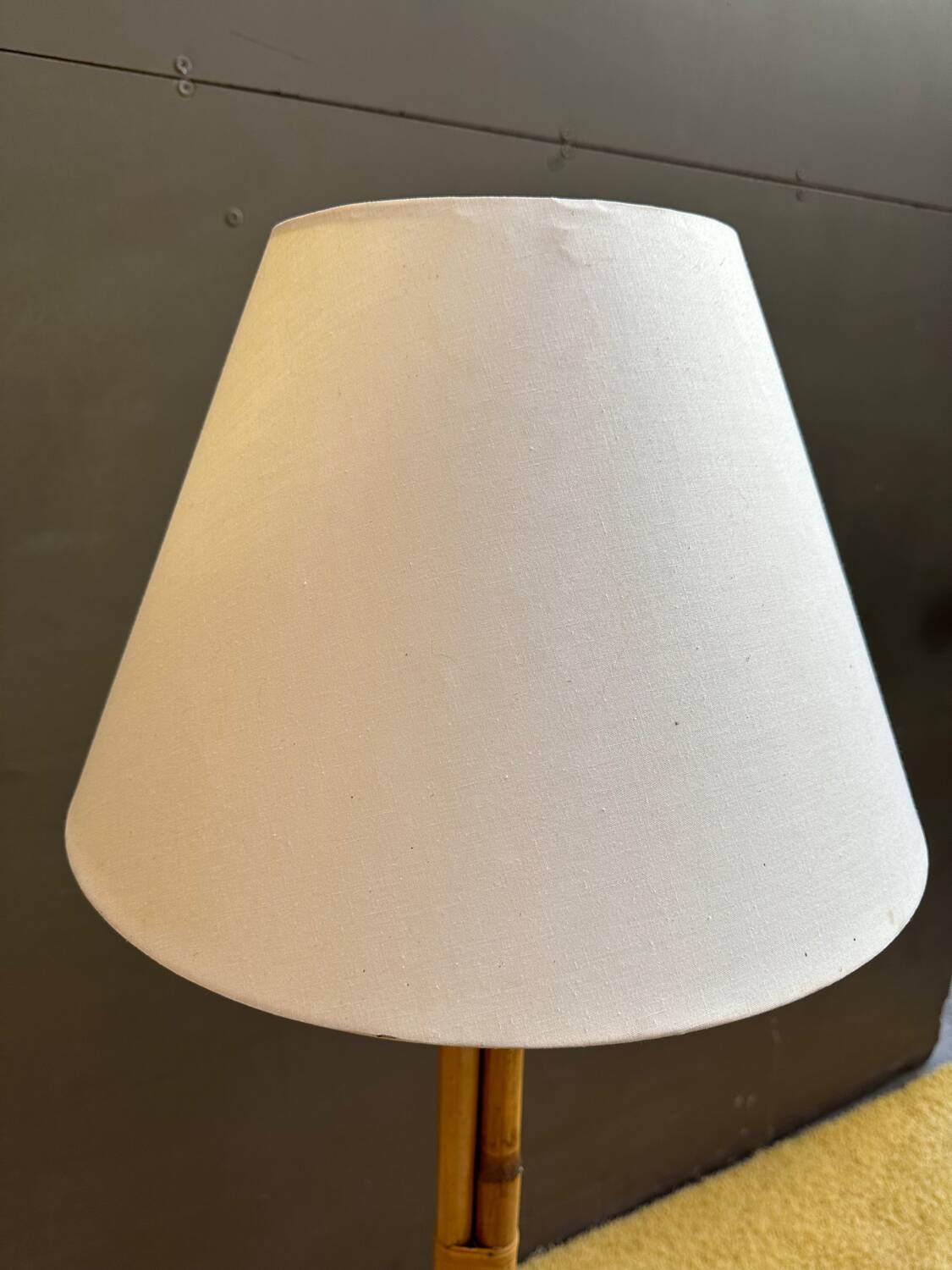 Tripod rattan floor lamp